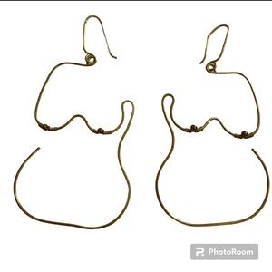 Wire line cutout body boobs “Picasso” earrings jewelry accessories